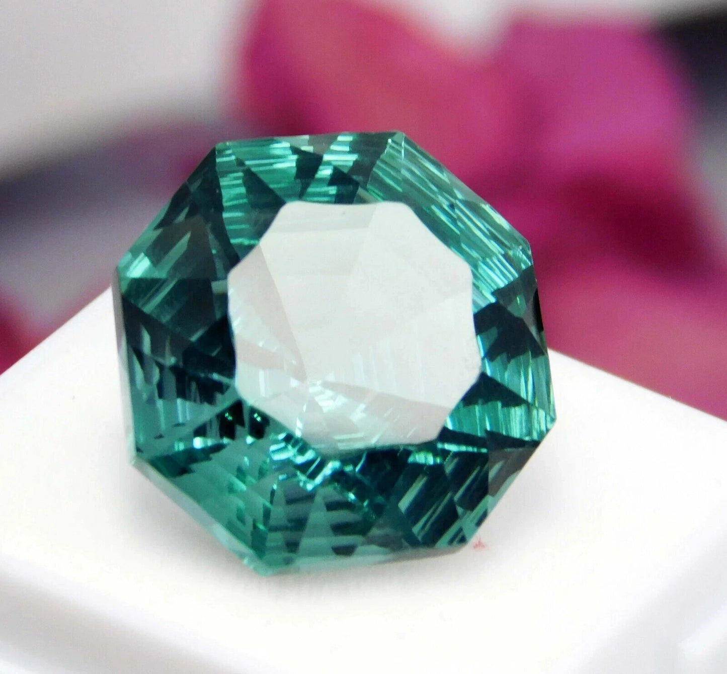 Natural Grandidierite Bluish Green Asscher Cut 19.40 Ct Rare Gemstone Certified