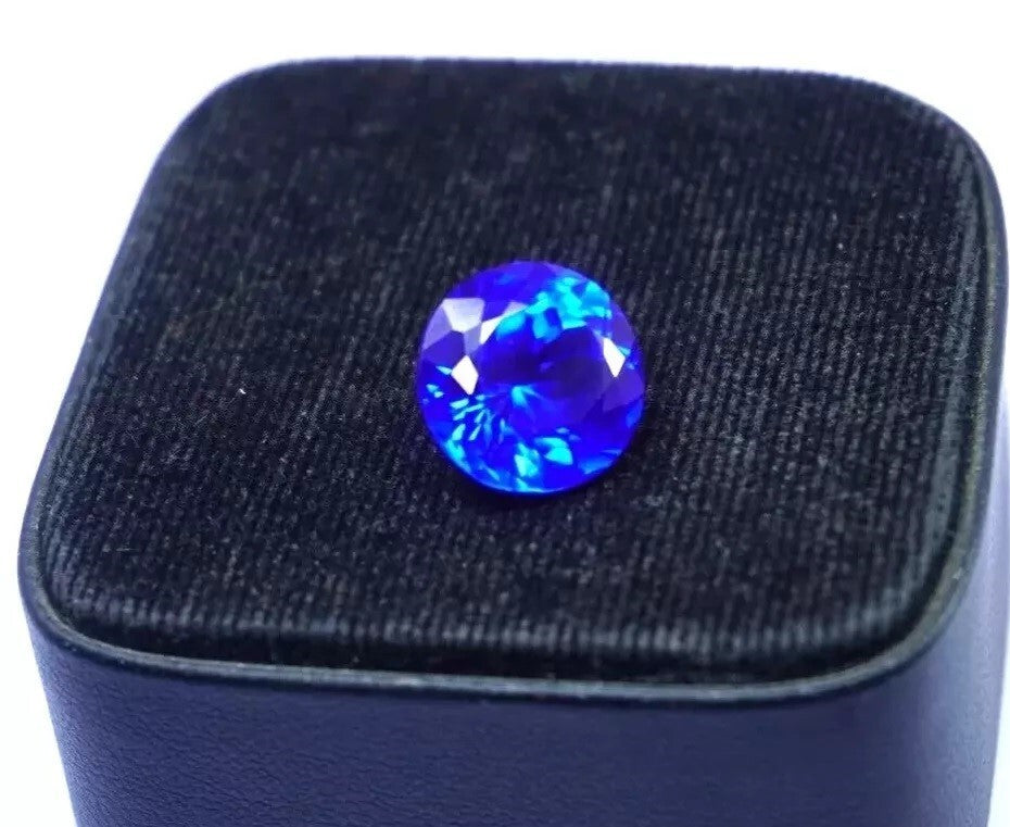 10.5 Ct Natural Ceylon Blue Sapphire Round Cut CERTIFIED Loose GEMSTONE