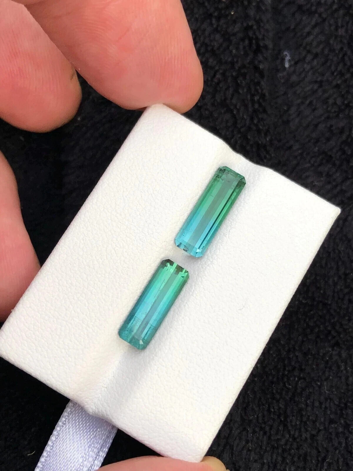 Certified Natural Blue Green Paraiba Tourmaline 15 Ct (2 Pcs) Loose Gemstone