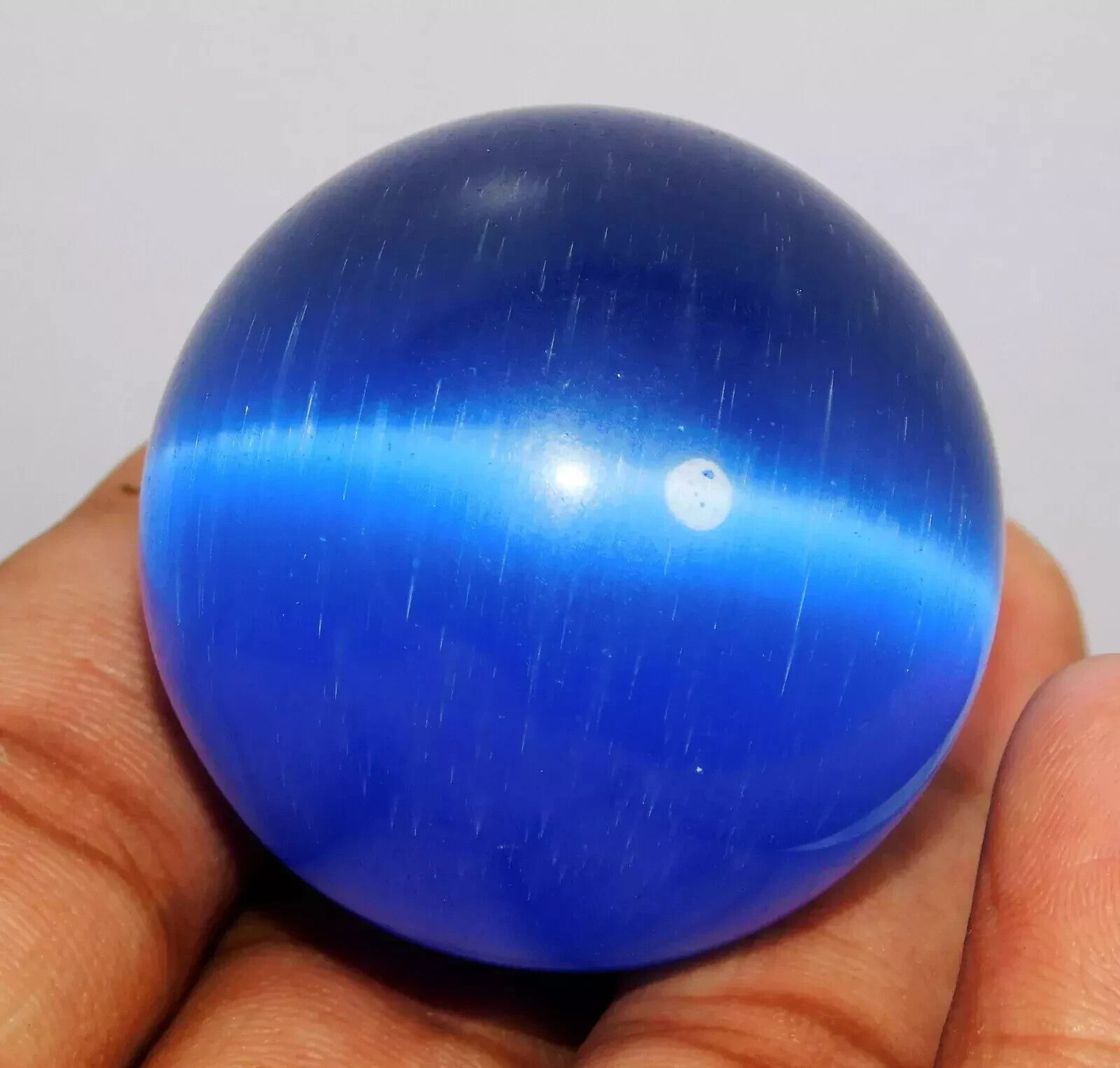 Chrysoberyl 435 Ct Natural BLUE Cats Eye Ball Cut Loose Certified Gemstone