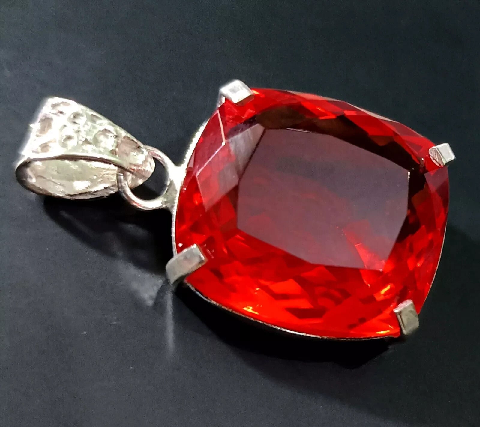 Certified Natural 55.70Ct Brazilian Red Cushion Cut Topaz Pendant Loose Gemstone