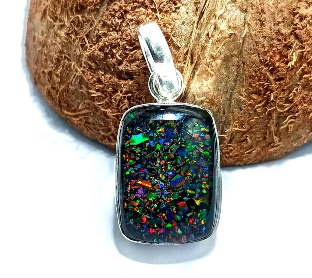 Sterling Silver Triplet Cushion Opal Gemstone Handmade Pendant Jewelry 23.75 Ct