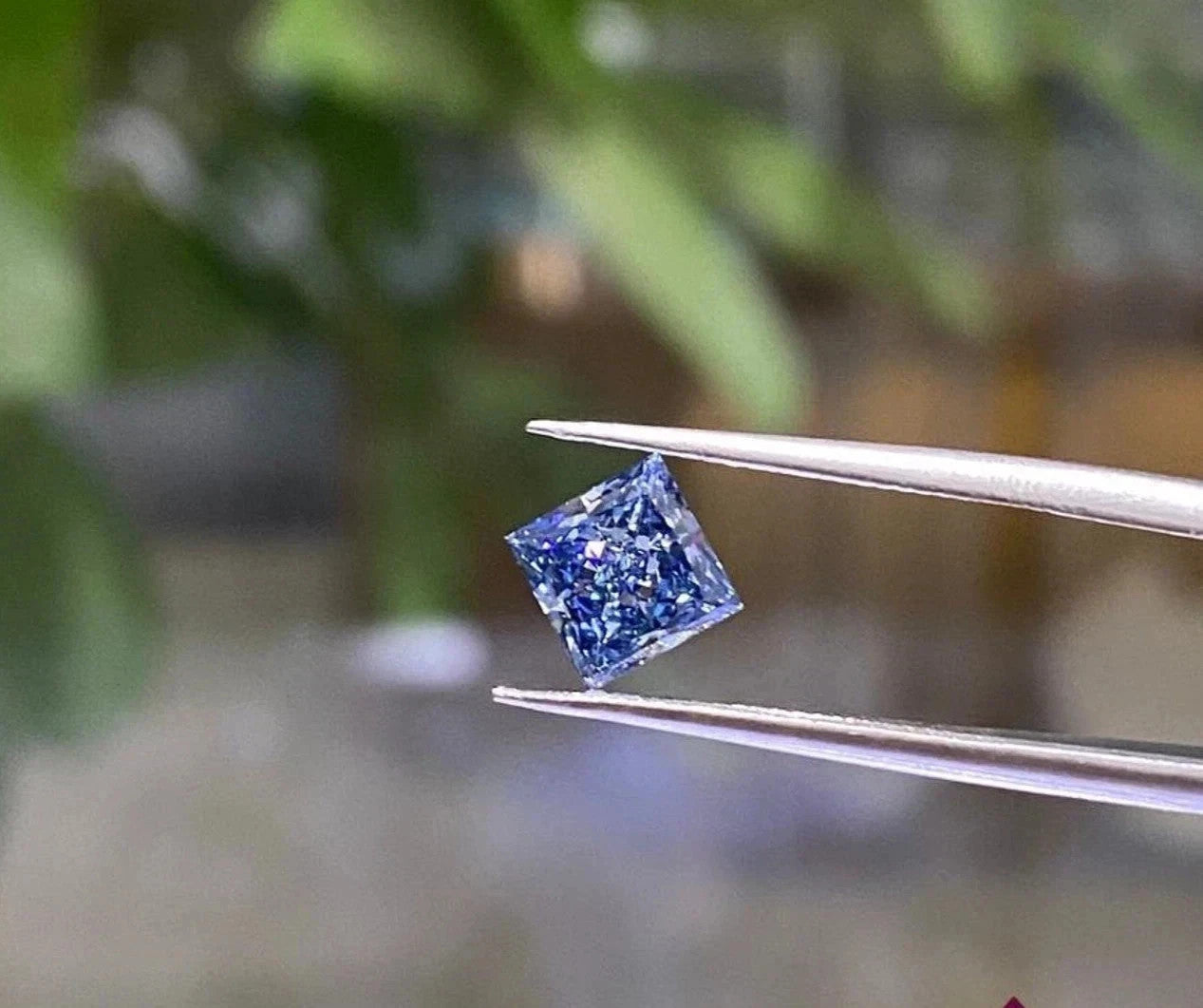 2 Ct Princess Cut Lab Grown Blue Diamond VVS1 D Grade Gemstone +free gift