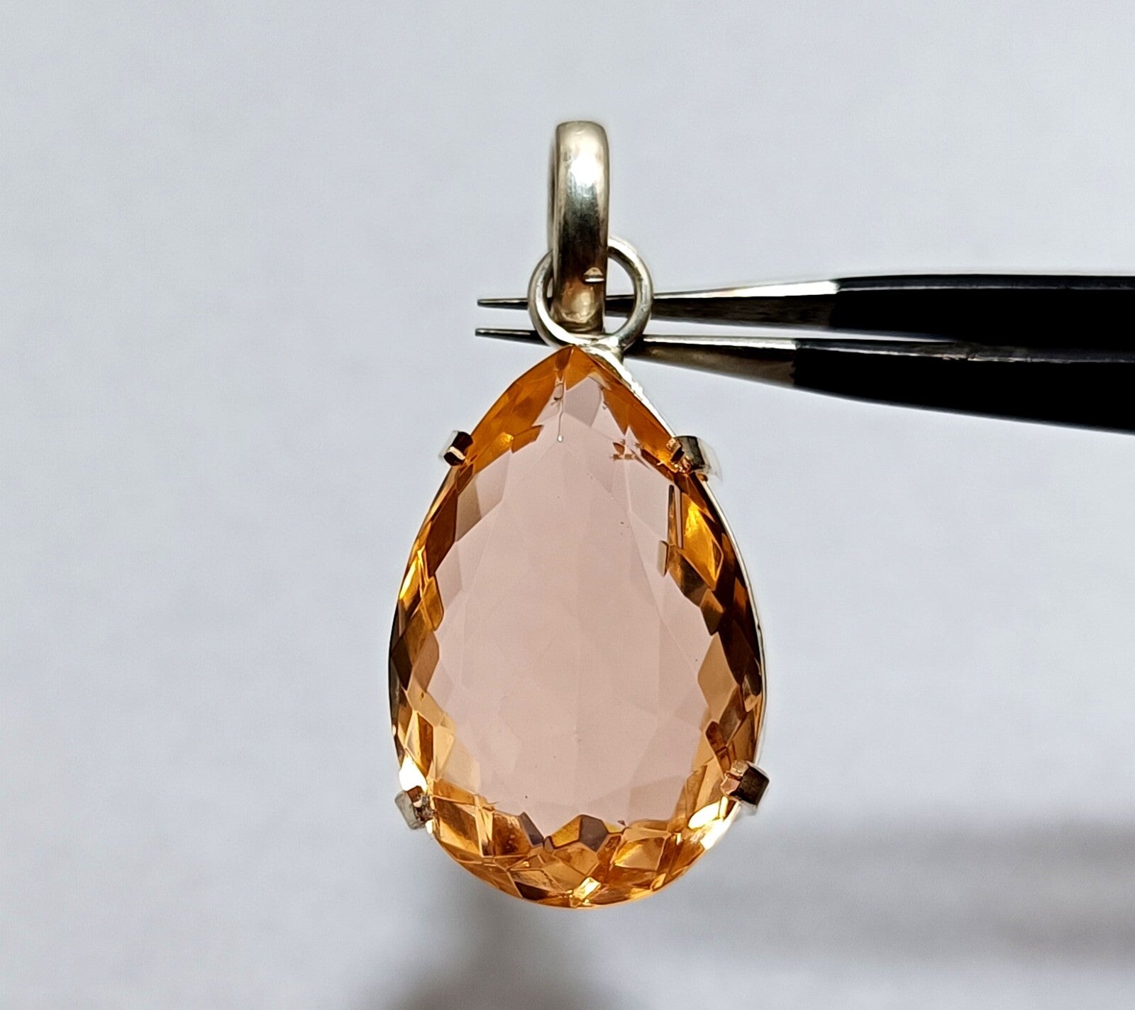Certified 58.45 Ct Natural Topaz 925 Solid Silver  Pear Cut Pendant Gemstone