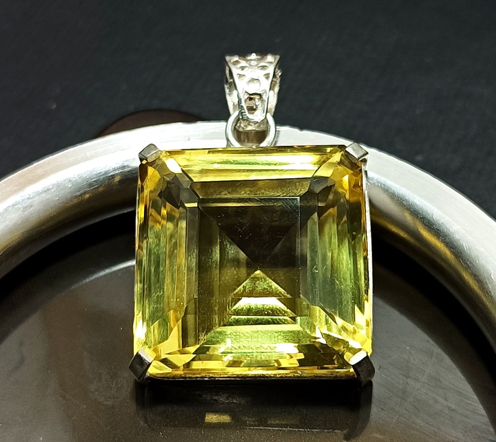 94.95 Ct Certified Flewless Topaz 925 Solid Silver Asscher Pendant LooseGemstone