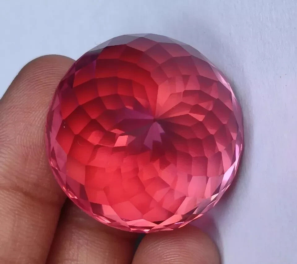 145 Ct Natural Ceylon Padparadscha Sapphire Loose Round Cut Certified Gemstone