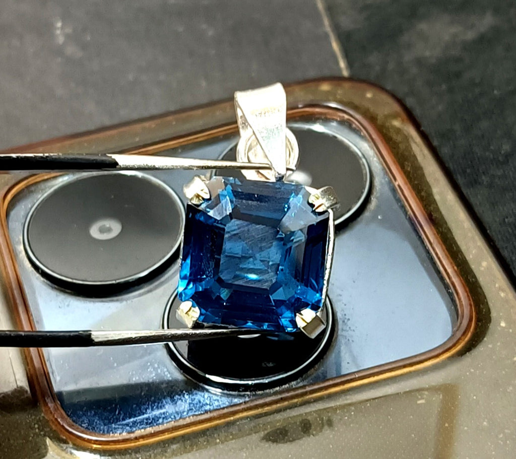 Certified 30 ct Natural Paraiba Tourmaline 925 Silver Pendant Loose Gemstone