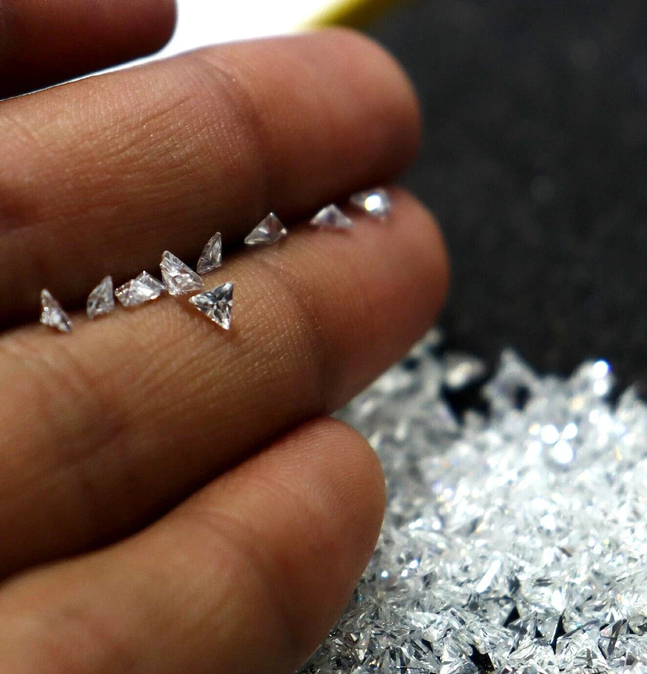 Natural White Sapphire 4 mm Cut Trillion 20 Piece Certified Loose Gemstone Lot