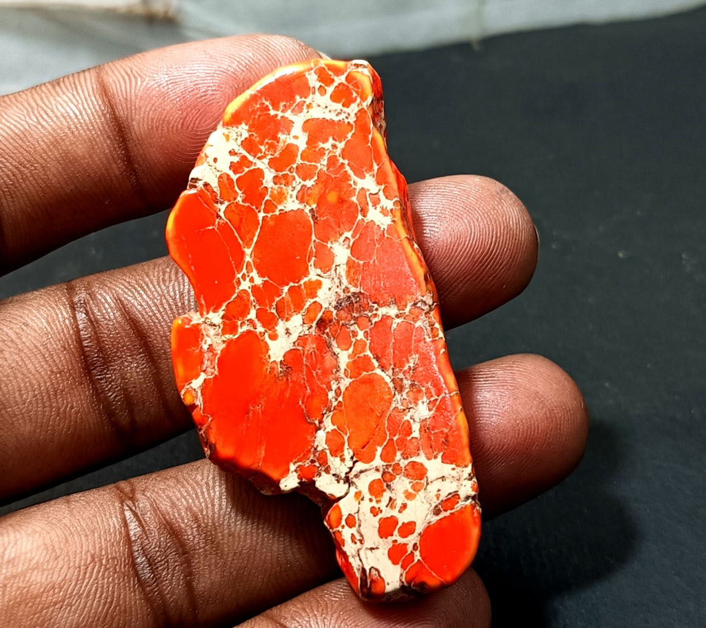 90.80 Ct Natural Arizona Superior Orange Turquoise Slab Rough Certified Gemstone