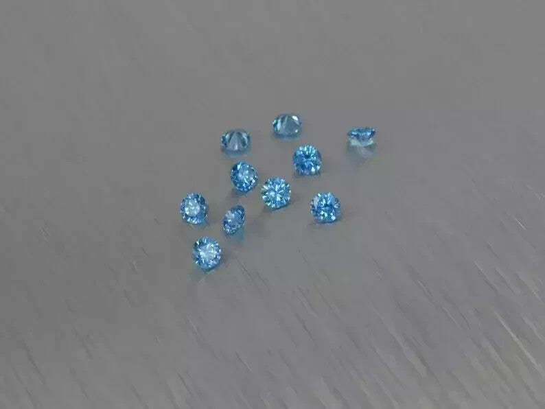 9 mm 10Pcs Certified Natural Santa Maria Aquamarine Round Cut Loose Lot Gemstone