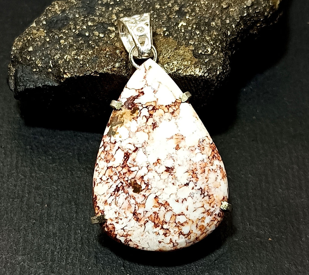 67.50 Ct Natural White Turquoise Pear Cut 925 Solid Silver Pendant Loose Gems