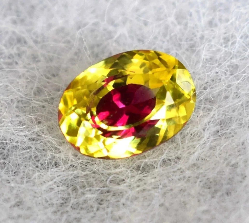 10.26 CT Natural Pitambari Sapphire Bi-Color Oval Loose GIE Certified Gemstone