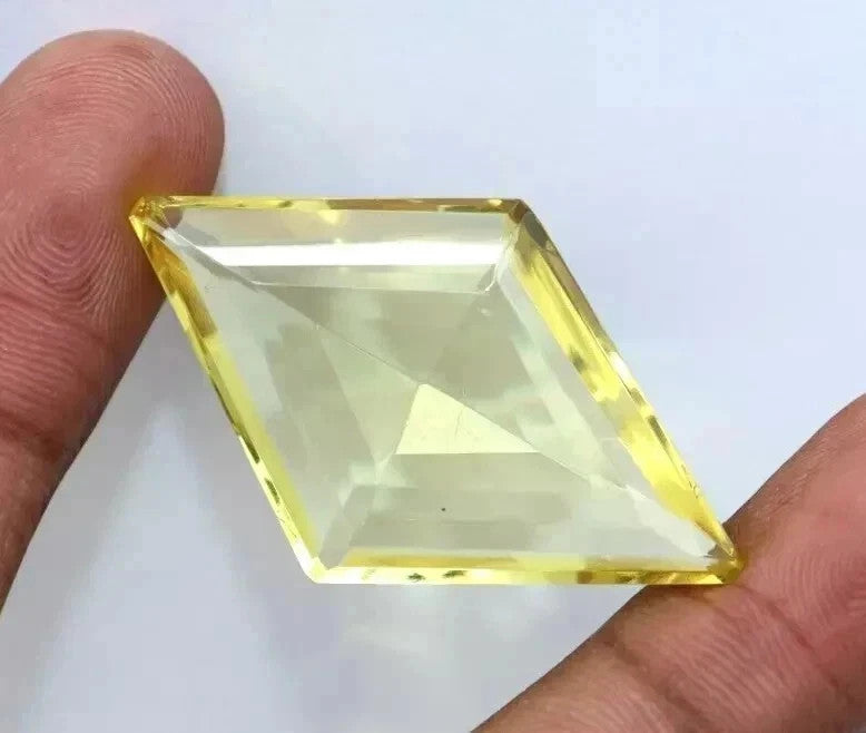 50 Ct Certified Natural Lemon Yellow Flawless Topaz Fancy Cut Loose Gemstone