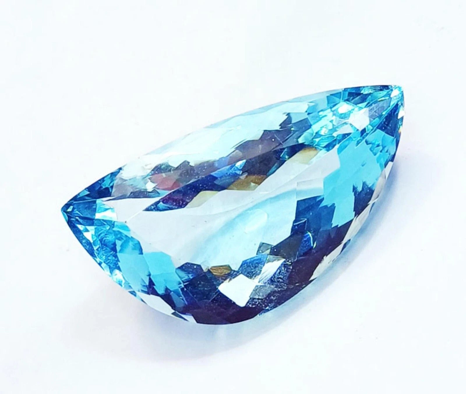 A++ Quality Aqua Topaz Fancy cut  72.10 Ct Certified Loose Gemstone