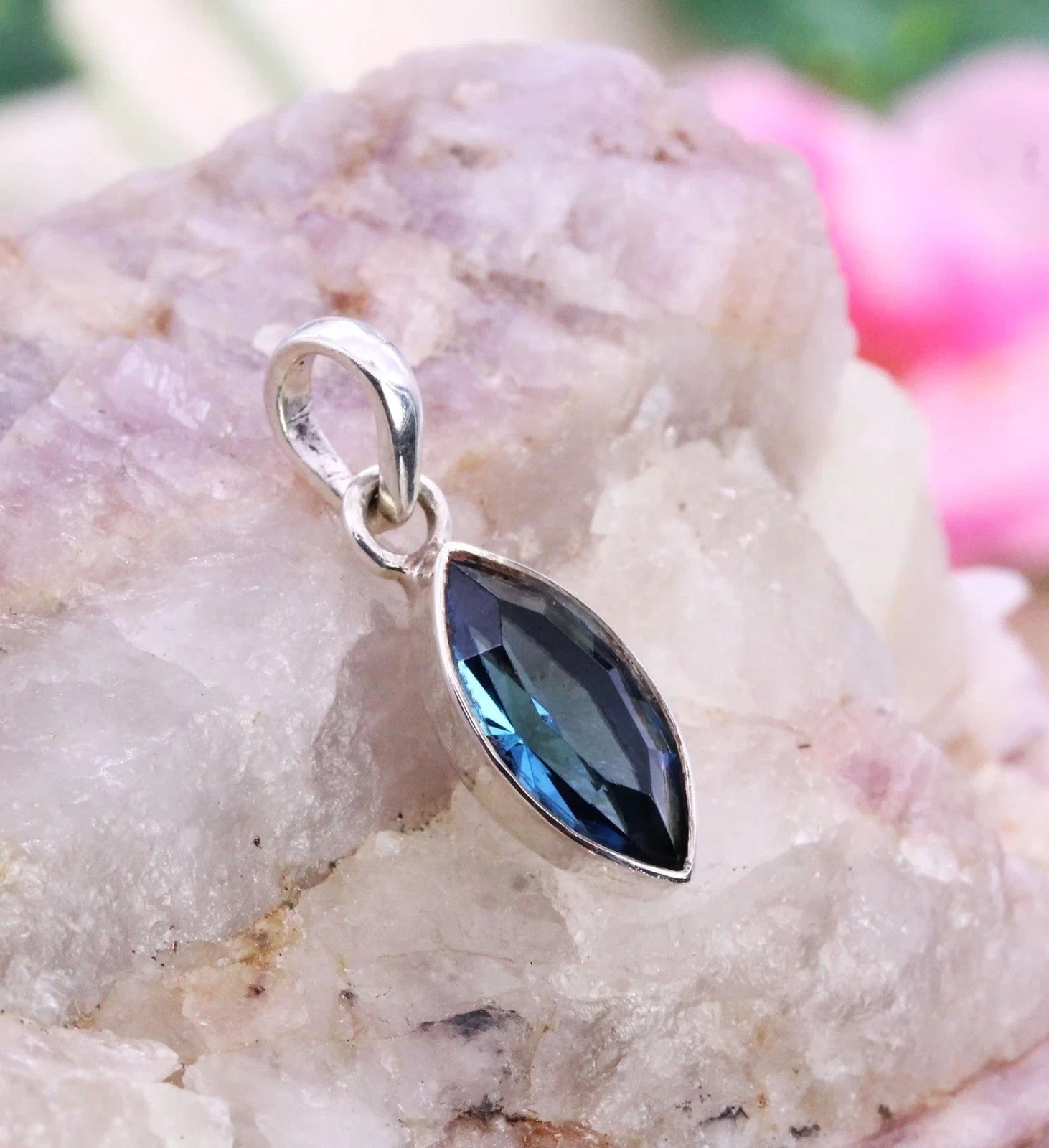 32.80Ct Certified Natural Topaz 925 Solid Silver Marquise Pendant Loose Gemstone