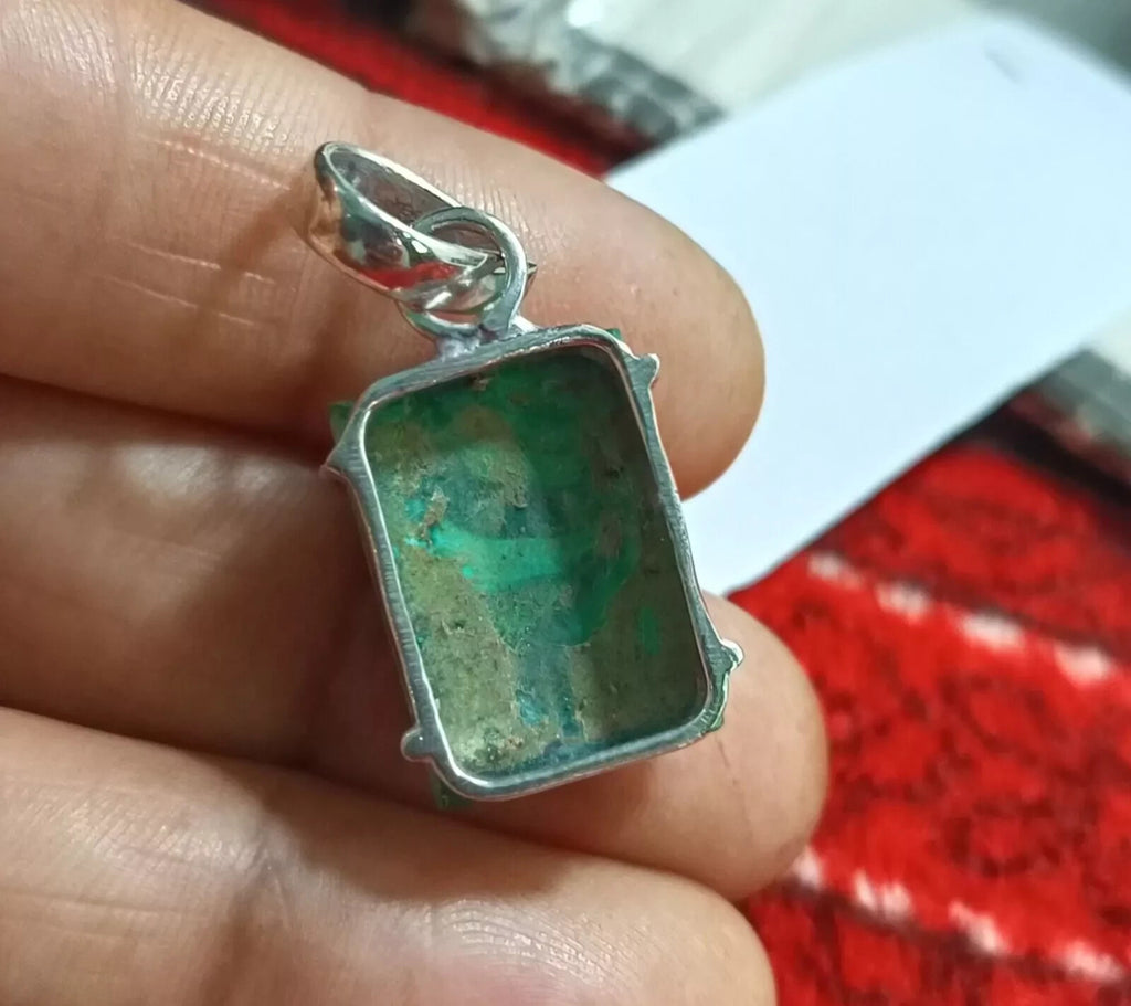 33.10Ct Natural Green Malachite Emerald Pendant In Solid Silver Gems For Jewelry