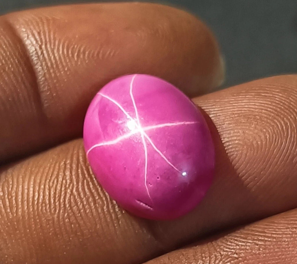 6 Rays Star Sapphire 10.15 Ct Flawless Baby Pink Cabochon Oval Loose Gemstone