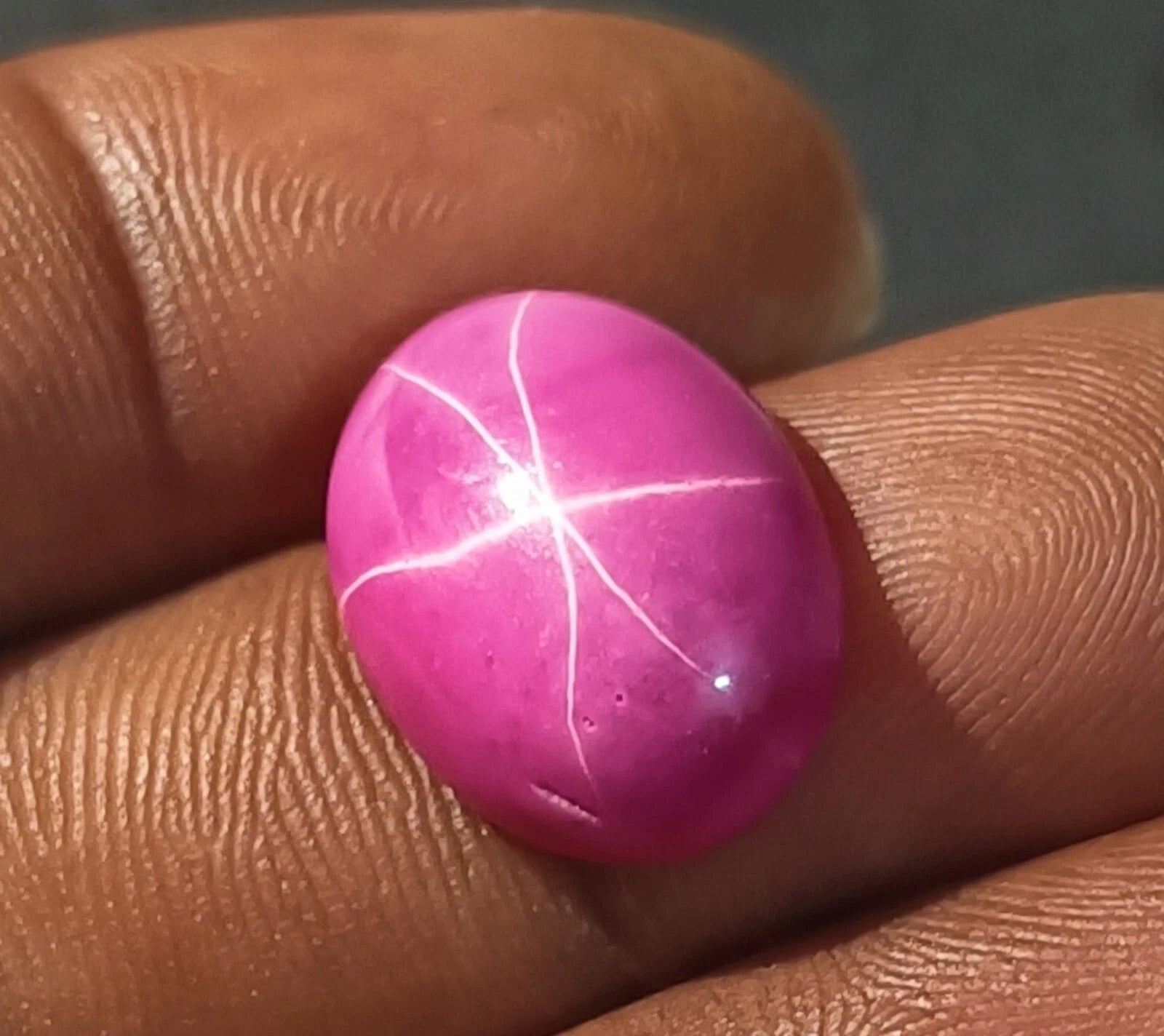6 Rays Star Sapphire 10.15 Ct Flawless Baby Pink Cabochon Oval Loose Gemstone