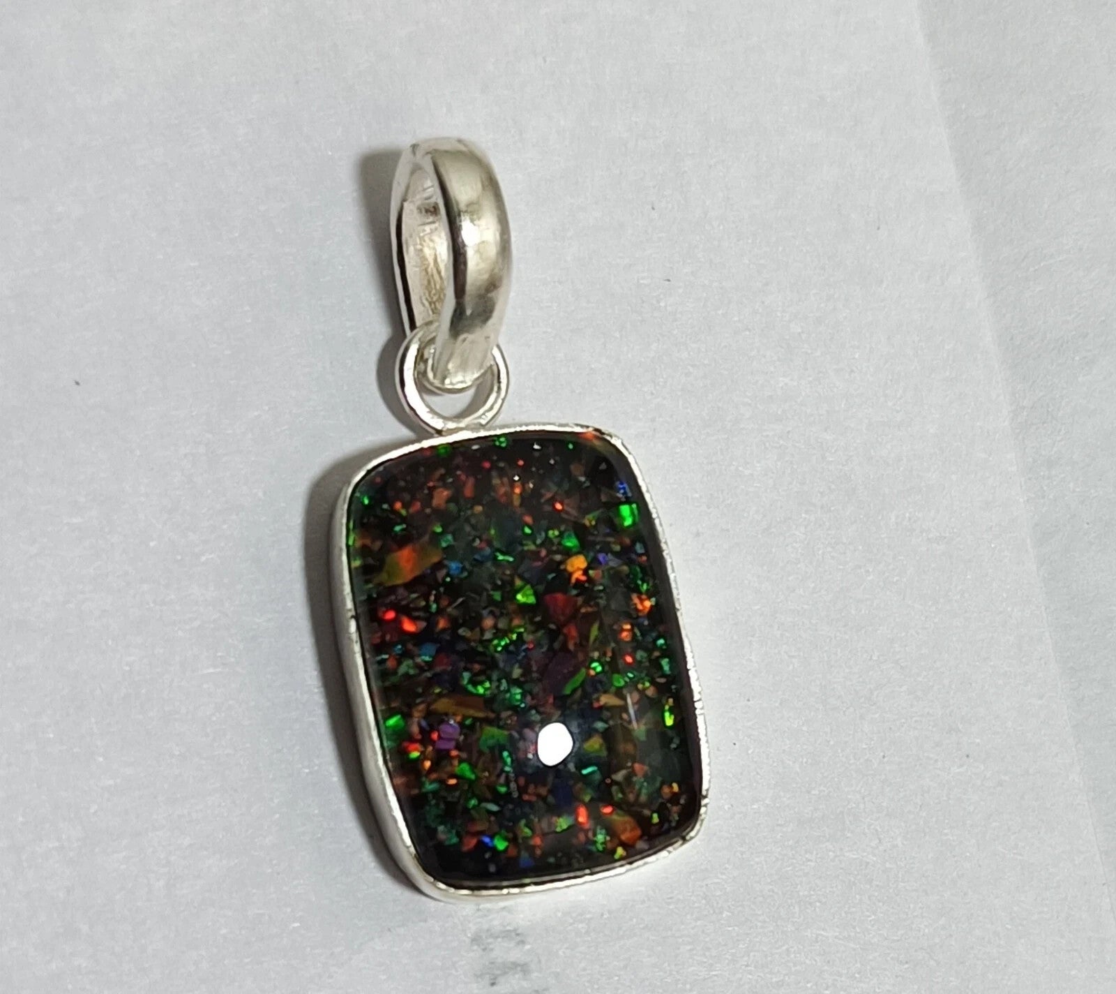 Sterling Silver Triplet Cushion Opal Gemstone Handmade Pendant Jewelry 23.75 Ct