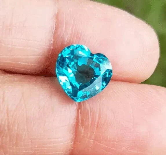 9.80 Ct Natural Paraiba Tourmaline Greenish Neon Blue Heart Cut Loose Gemstone