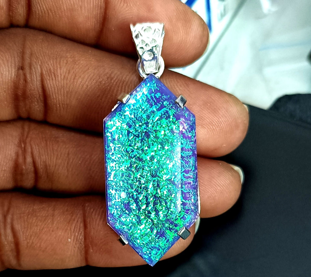 94.10 Ct Emerald Monarch Fire Opal Doublet 925 SolidSilver PendantGemstone