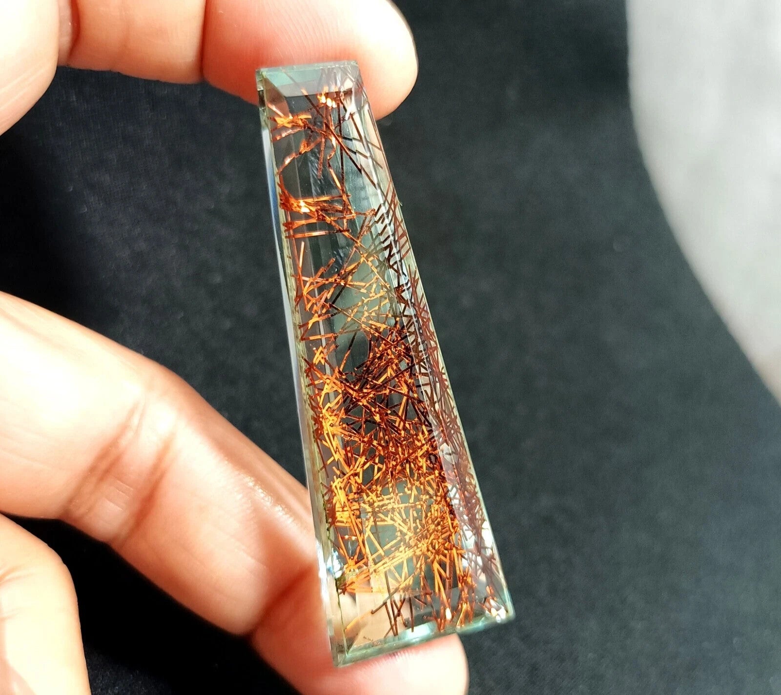 100 Ct Fancy Cut Natural Rutilated Quartz Loose EGL Certified Gemstone