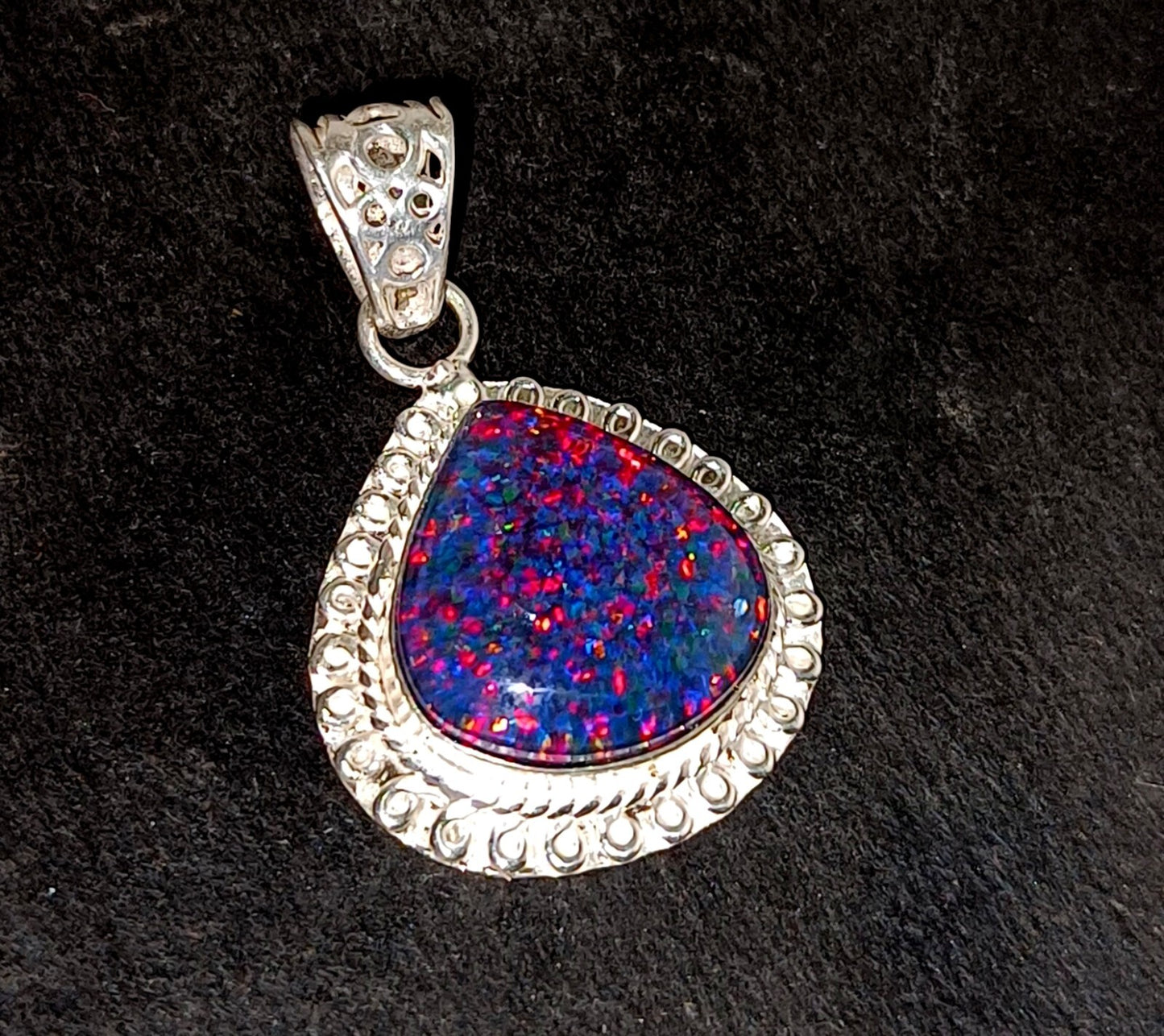 Sterling Silver Triplet Oval Opal Gemstone Handmade Pendant Jewelry 30.05 Ct