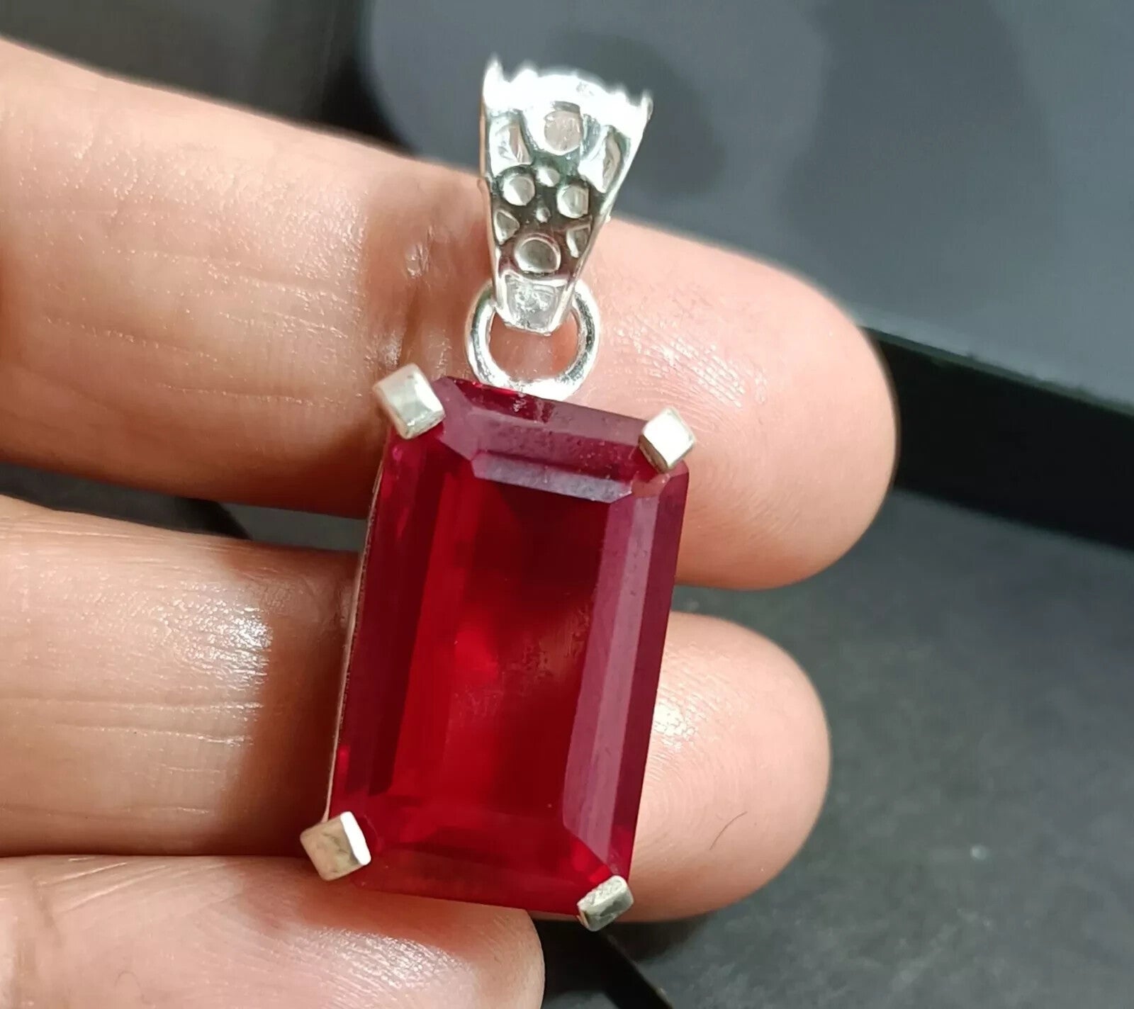 EGL Certified 42.25 Ct Natural RUBY 925 Solid Silver Pendant Loose Gemstone