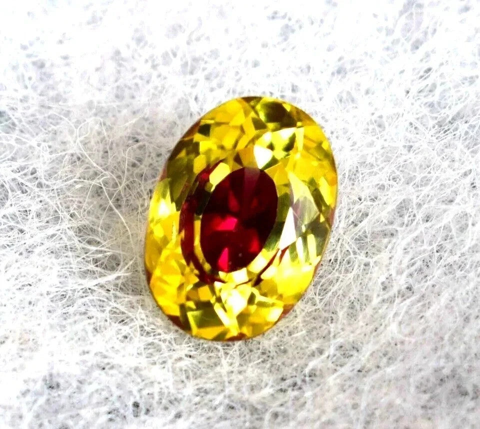 10.26 CT Natural Pitambari Sapphire Bi-Color Oval Loose GIE Certified Gemstone