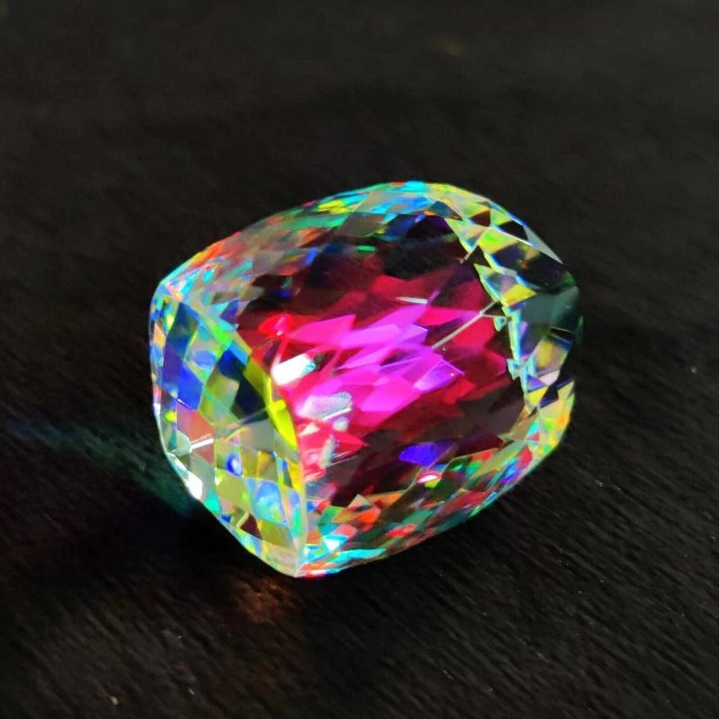 AAA 51 CT+ Rainbow Color Fancy Cube Natural Mystic Topaz Loose Gemstone