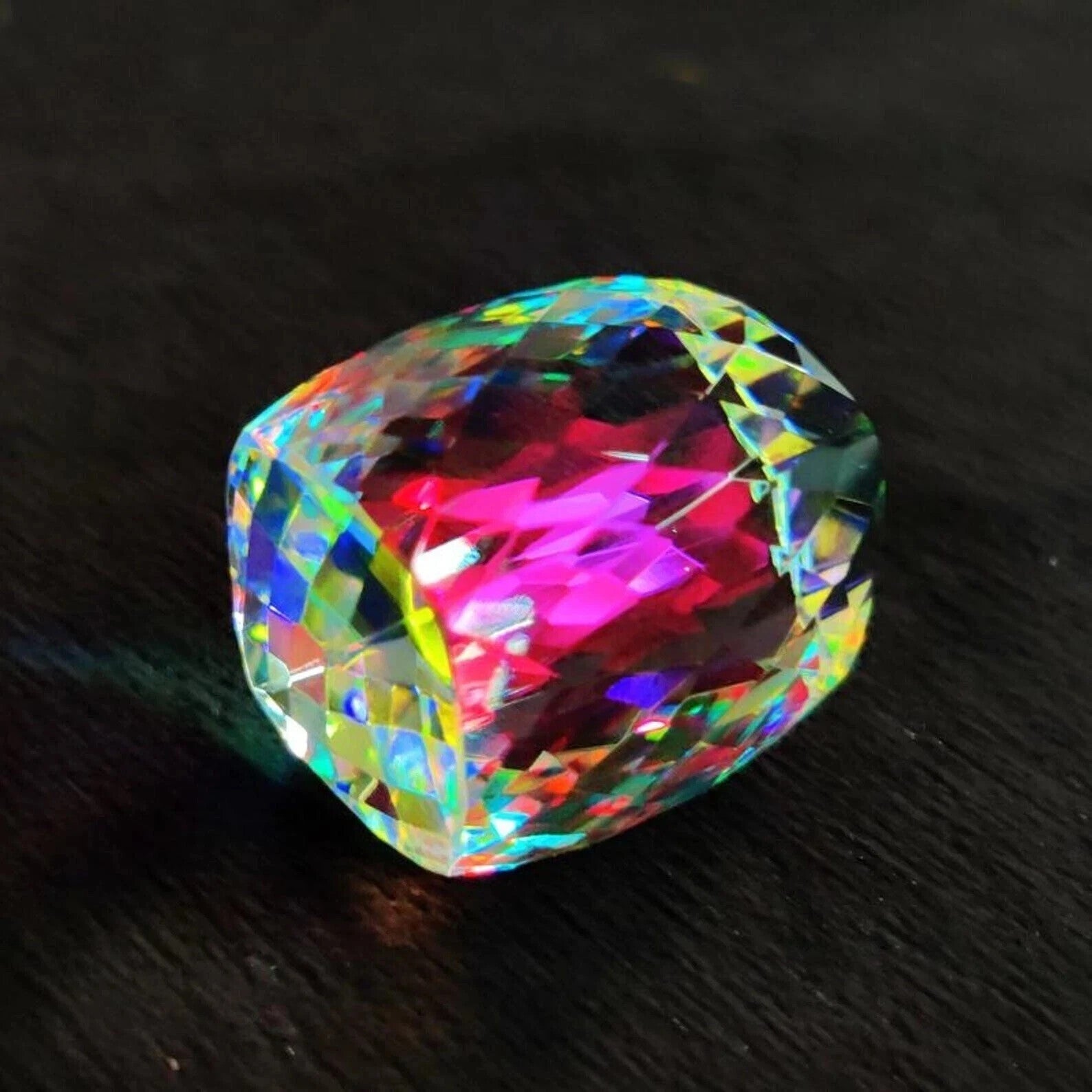 AAA 51 CT+ Rainbow Color Fancy Cube Natural Mystic Topaz Loose Gemstone