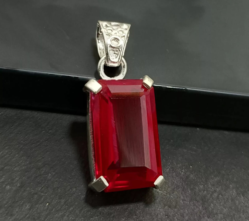 EGL Certified 42.25 Ct Natural RUBY 925 Solid Silver Pendant Loose Gemstone