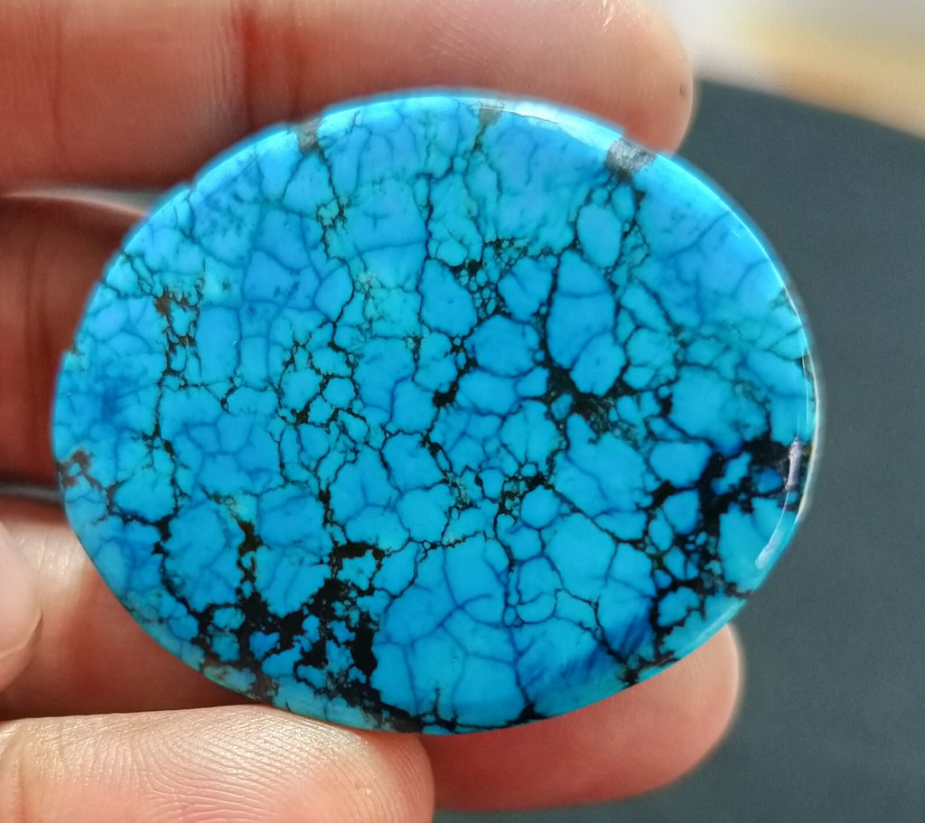 79.45 Ct Natural Turquoise Arizona blue oval Cut Loose Gemstone With Free Gift