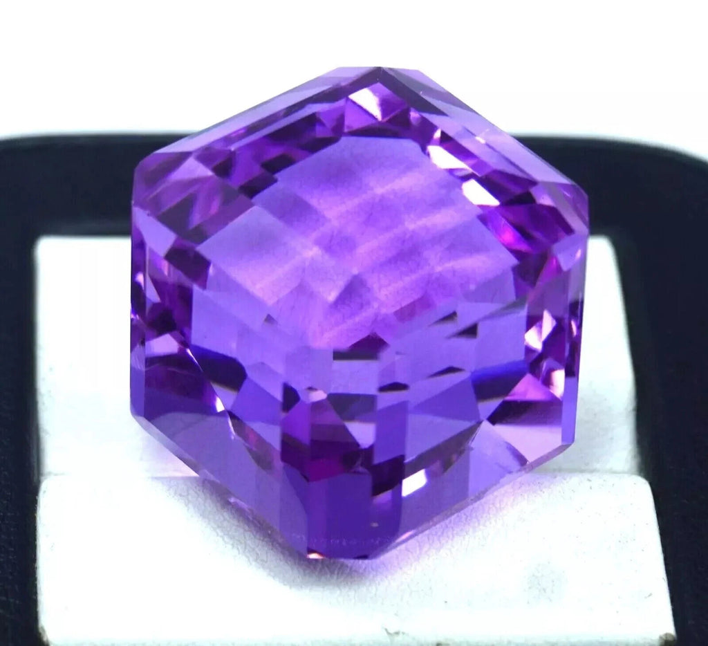 Cube Cut Topaz Purple Pink Color 91.50 Ct Brazilian Loose Gemstone