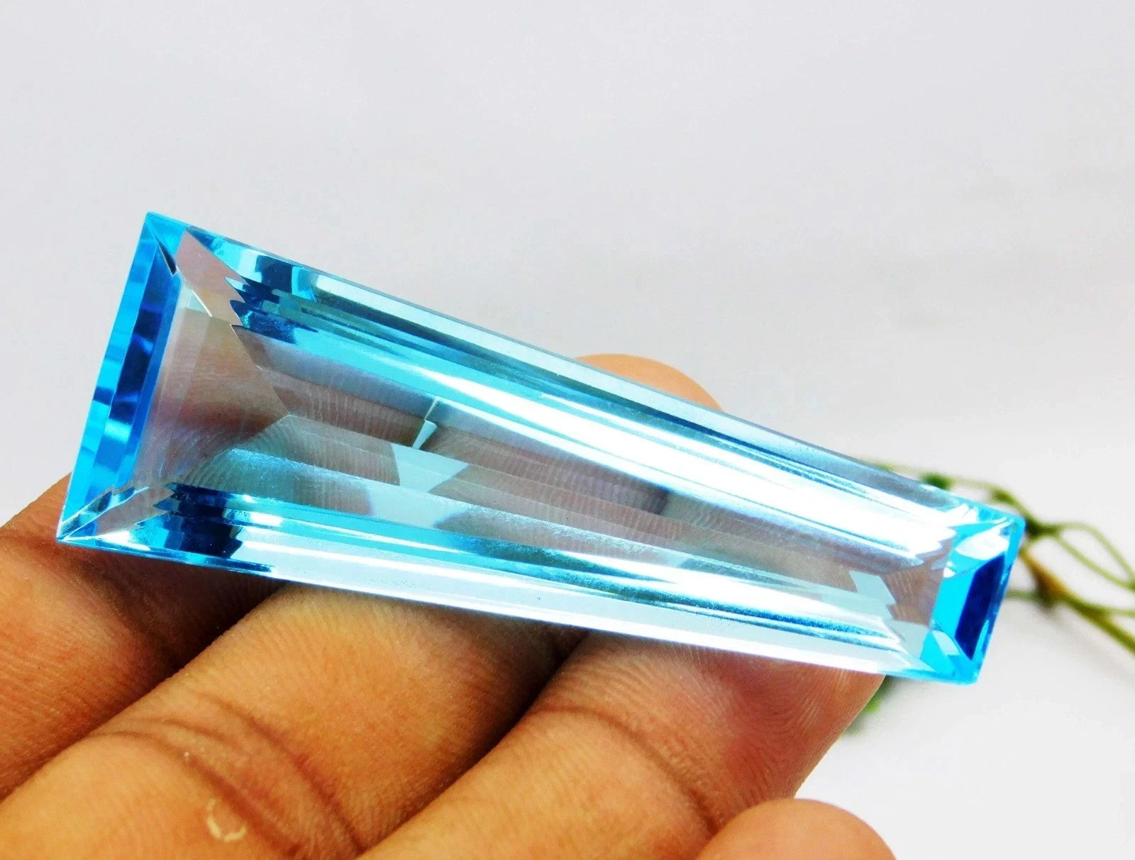 97.80 Ct Natural Sky Blue Fancy Cut Loose Topaz Flawless Gemstone GIE Certified