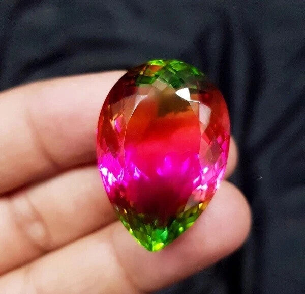 52.50 Ct Natural Watermelon Tourmaline Pear Cut Certified Loose Gemstone