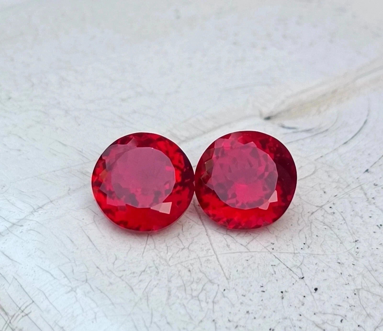 A+Natural Mozambique Red ruby 5 mm Pair Round Certified Untreated Loose Gemstone