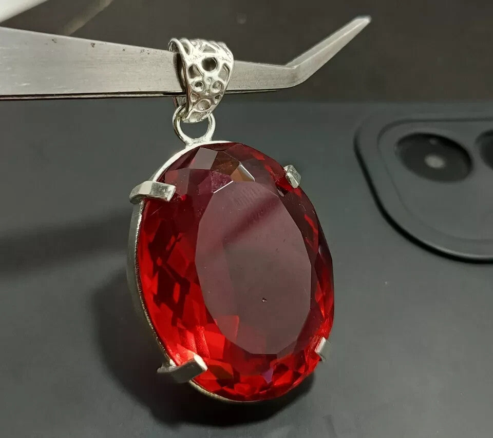 EGL Certified Natural 93.05 Ct Brazilian OVAL RED Topaz Pendant Loose Gemstone