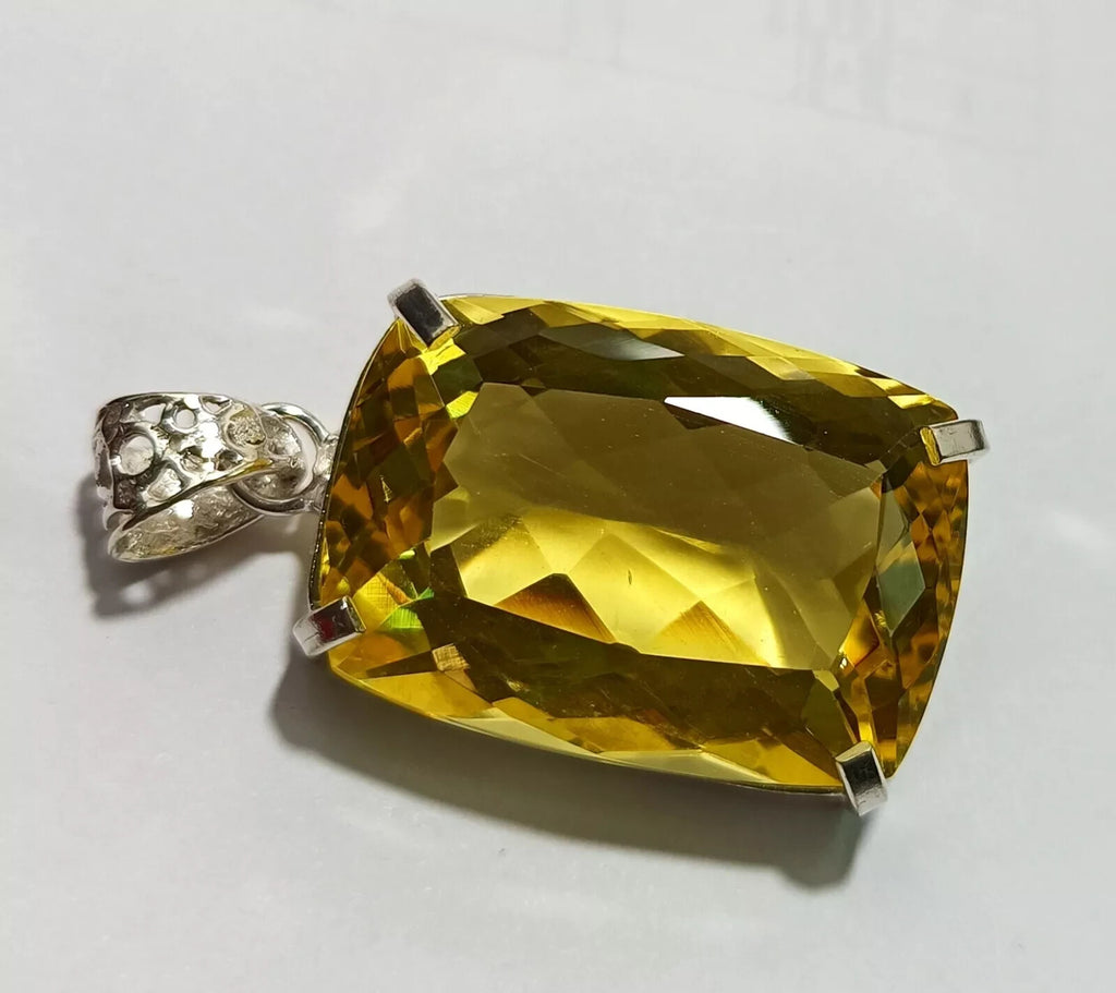 Certified Natural 86.25 Ct Brazilian Cushion Yellow Topaz Pendant Loose Gemstone