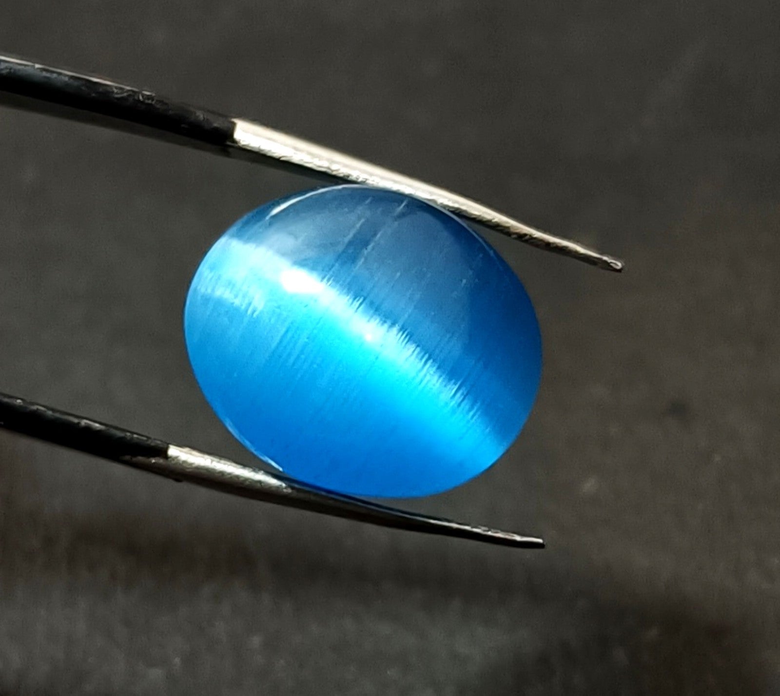 Chrysoberyl 12.5 Ct Natural BLUE Cats Eye Oval Cut Loose Certified Gemstone