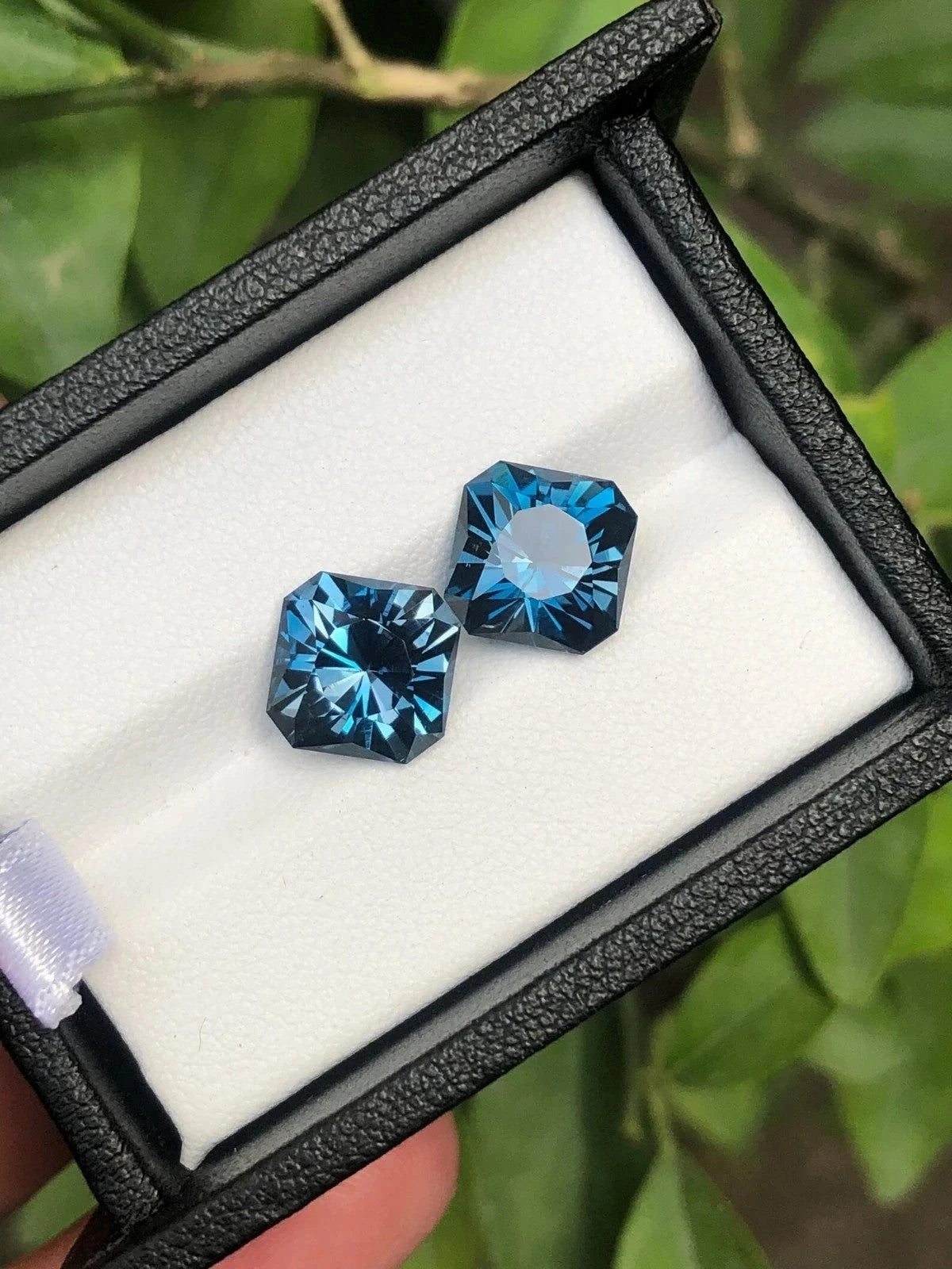 18 Ct 2 Pcs Natural Swiss Blue Sapphire GIE Certified Asscher Cut Loose Gemstone