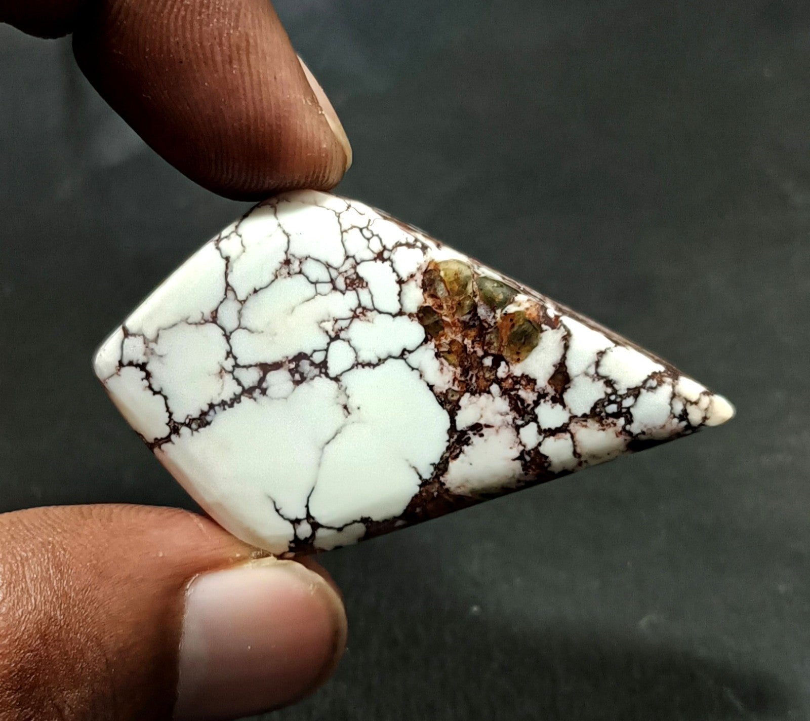 66.95 Ct Natural Turquoise Arizona White Fancy Cut Loose certified Gemstone