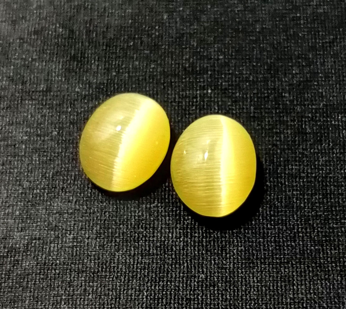 11.55 Ct NATURAL Loose BRAZILIAN Golden Yellow Cat Eye  Certified GEMSTONE 2 Pcs