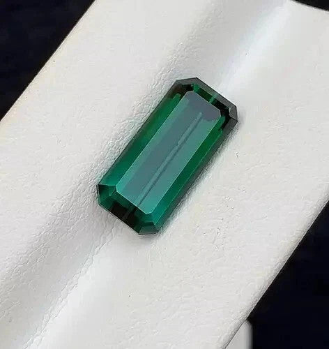 10.80 Ct Natural Green Tourmaline Emerald Cut Loose Gemstone GIE Certified