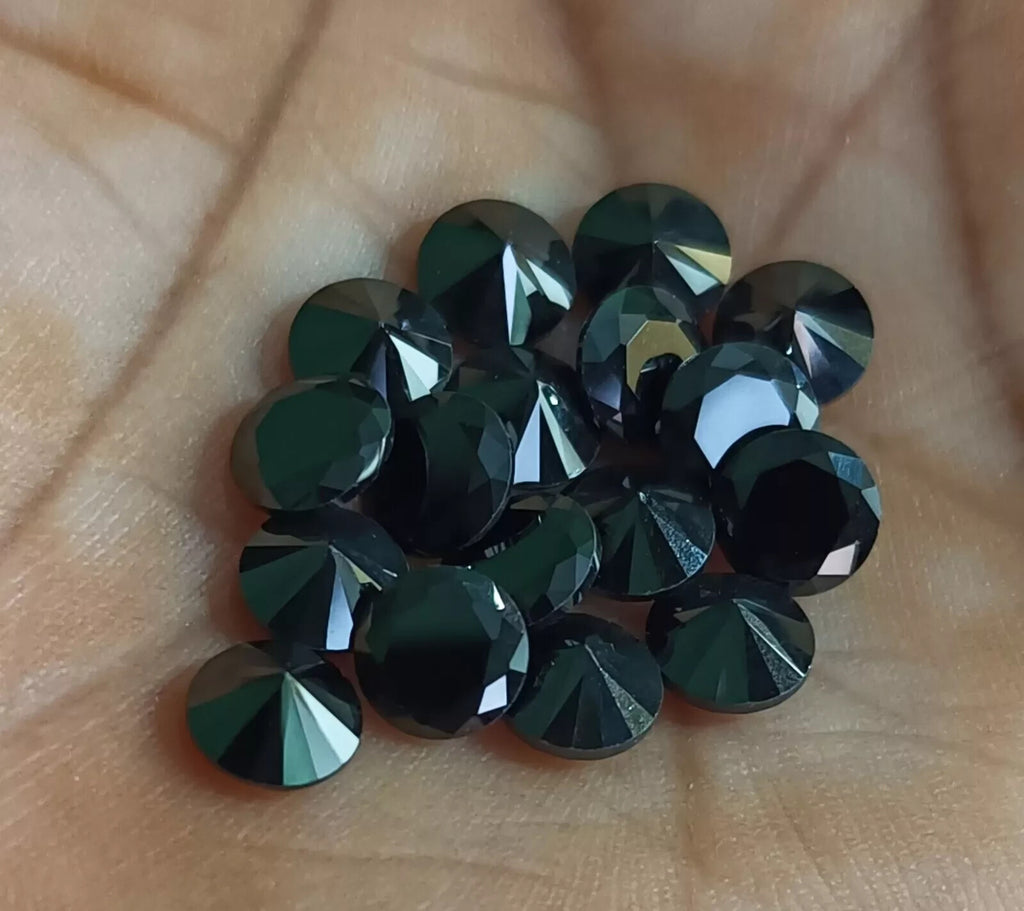 EGL Certified 3 mm Natural Black Sapphire 20 Pcs Lot Round Shape Loose Gemstone