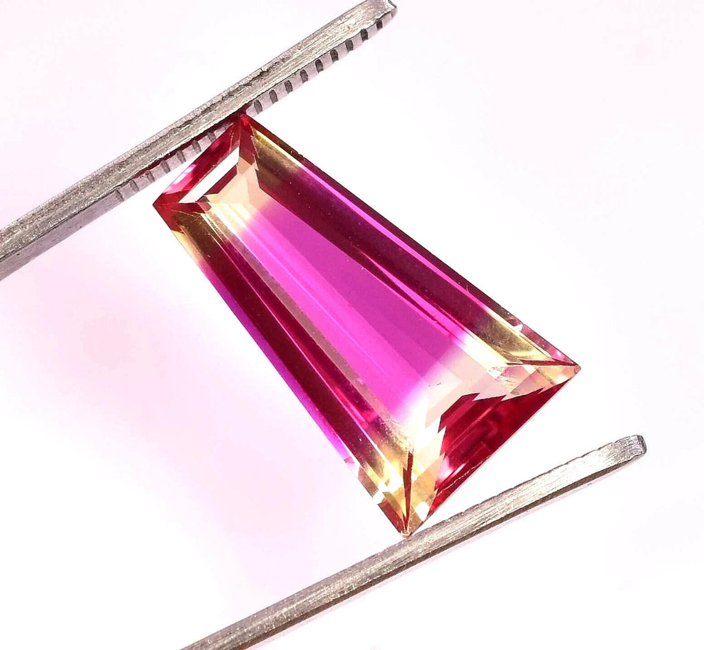 20.15 Ct Natural Bi-Color Brazilian Tourmaline Fancy Cut Certified Gemstone