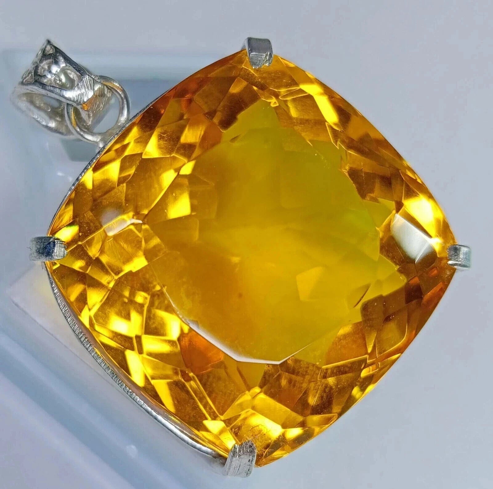 EGL Certified Natural 100.20 Ct Brazilian Cushion Topaz Pendant Loose Gemstone