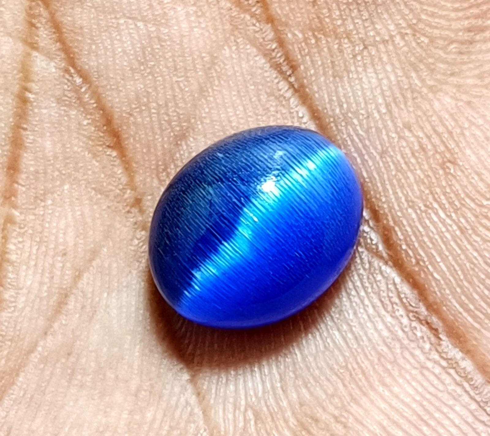 10.20 Ct NATURAL BRAZILIAN Blue Cat Eye Cabochon Cut Loose Certified GEMSTONE
