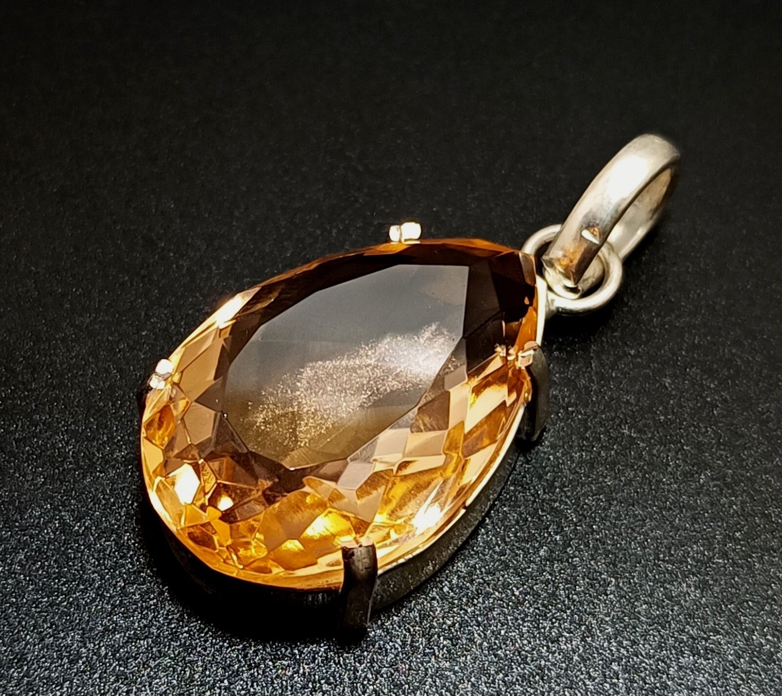 Certified 58.45 Ct Natural Topaz 925 Solid Silver  Pear Cut Pendant Gemstone