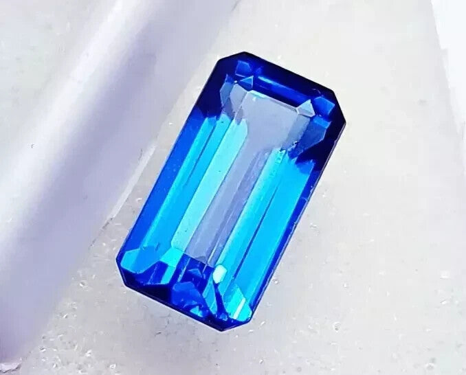 Wonderful Emerald Shape Loose Gemstone 12.20 Ct Natural Blue Sapphire Certified